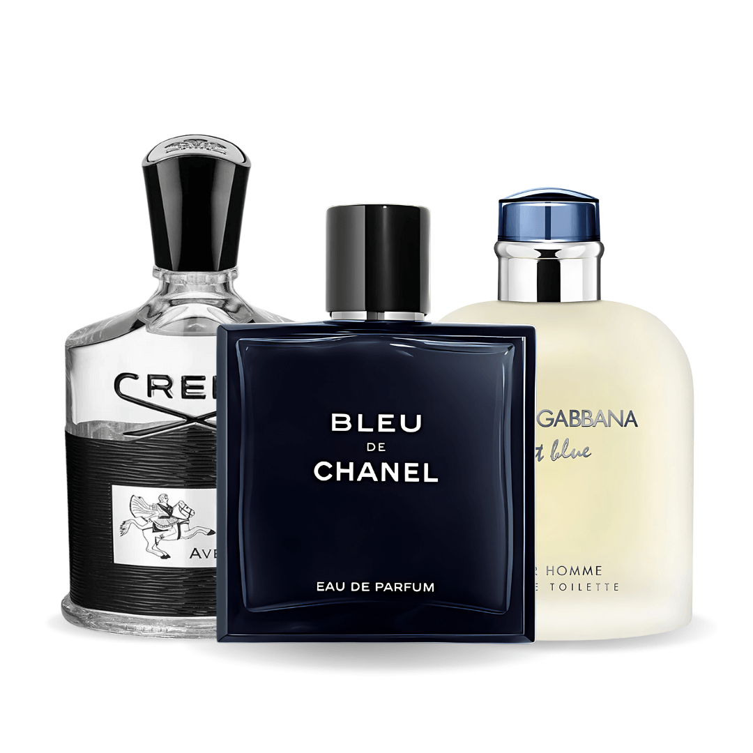 SET 3 PERFUMES BLEU DE CHANEL, CREED AVENTUS, LIGHT BLUE DOLCE GABBANA 100ML