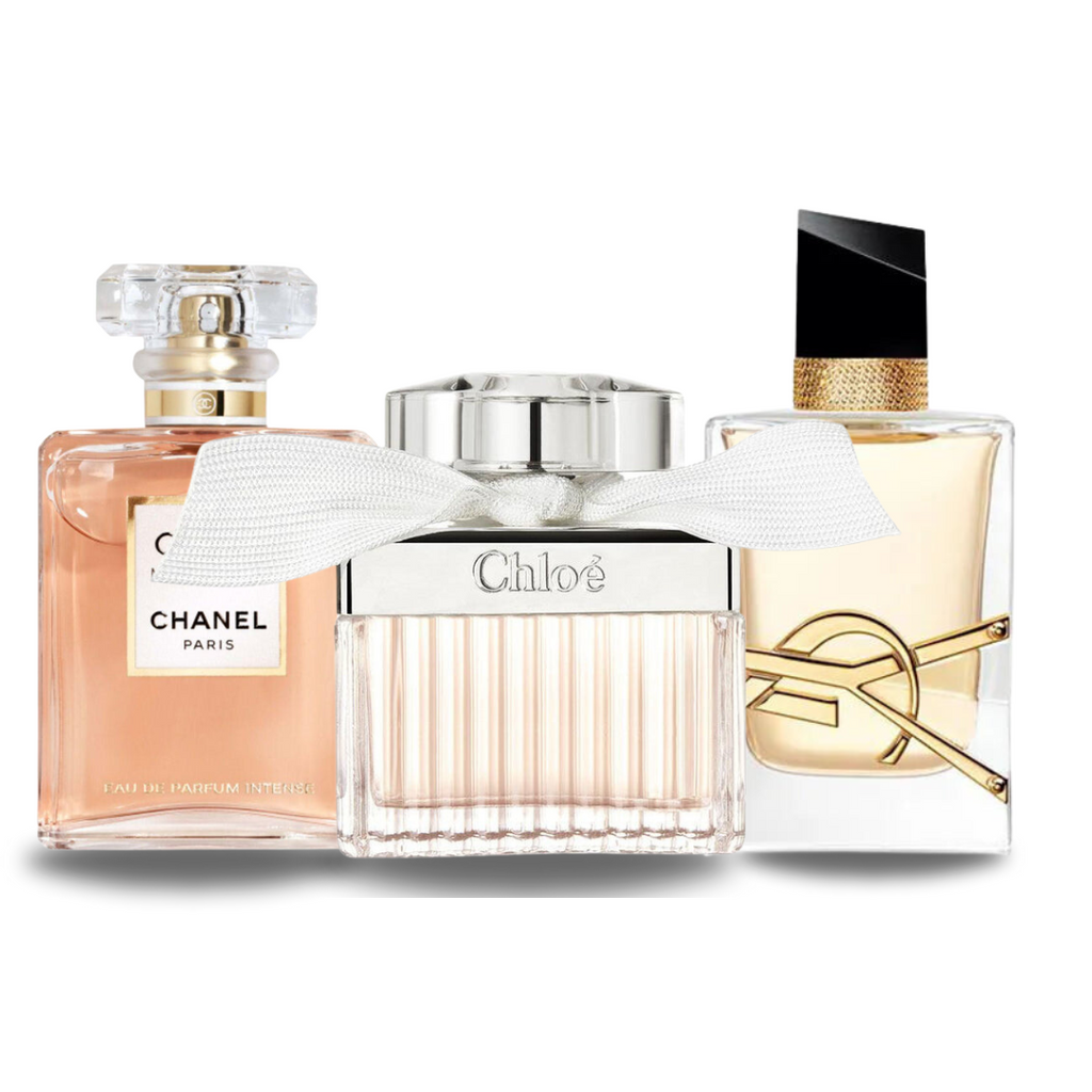 SET 3 PERFUMES CHANEL COCO MADEMOISELLE, YVES SAINT LAURENT LIBRE, CHLOÉ 100ML