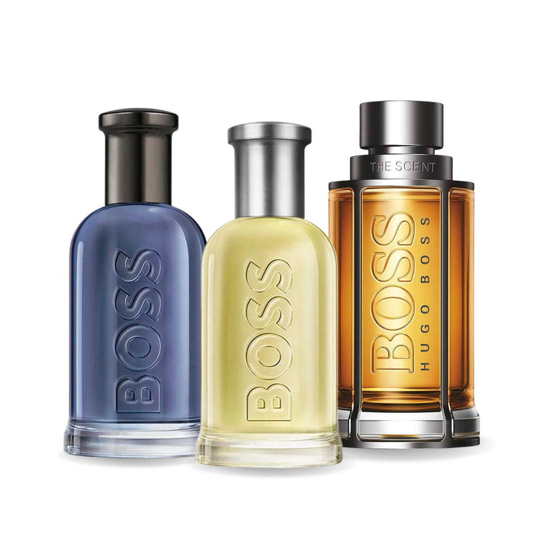 SET 3 PERFUMES BOSS BOTTLED, BOSS THE SCENT, BOSS BOTTLED INFINITE 100ML